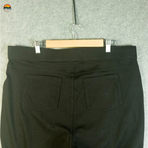 NWT HUE Cropped Pants Black Stretch Pull-On Pockets Jeggings Women's Plus Sz 2X - Picture 4 of 13